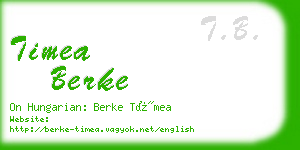 timea berke business card